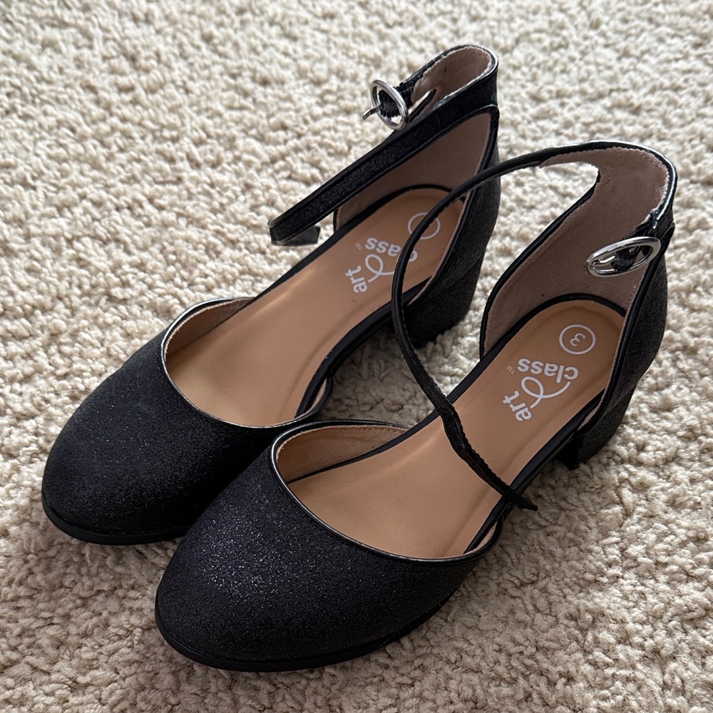Art Class Black Glitter Heels